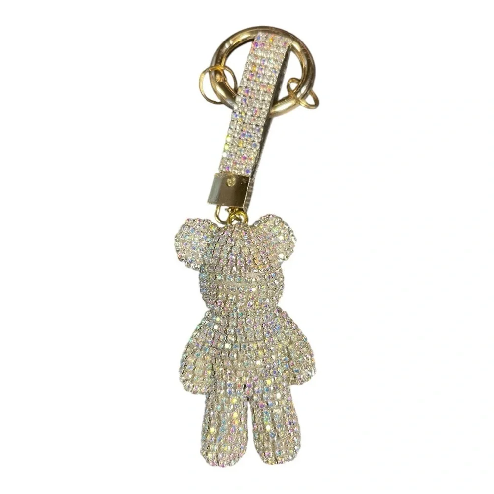 Rhinestone Teddy Bear Keychain